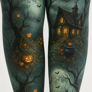 Patterned Tights Pumpkin Cottage Halloween Pantyhose L67-1