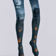 Halloween Moonlight Pumpkin Tights Gothic Night Pantyhose L67-11
