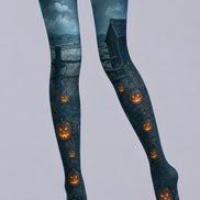 Halloween Moonlight Pumpkin Tights Gothic Night Pantyhose L67-11