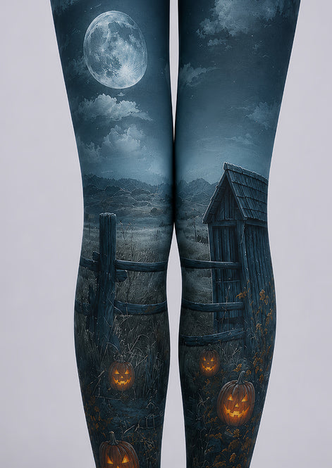 Halloween Moonlight Pumpkin Tights Gothic Night Pantyhose L67-11