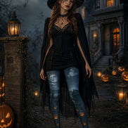 Halloween Moonlight Pumpkin Tights Gothic Night Pantyhose L67-11