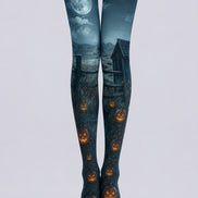 Halloween Moonlight Pumpkin Tights Gothic Night Pantyhose L67-11