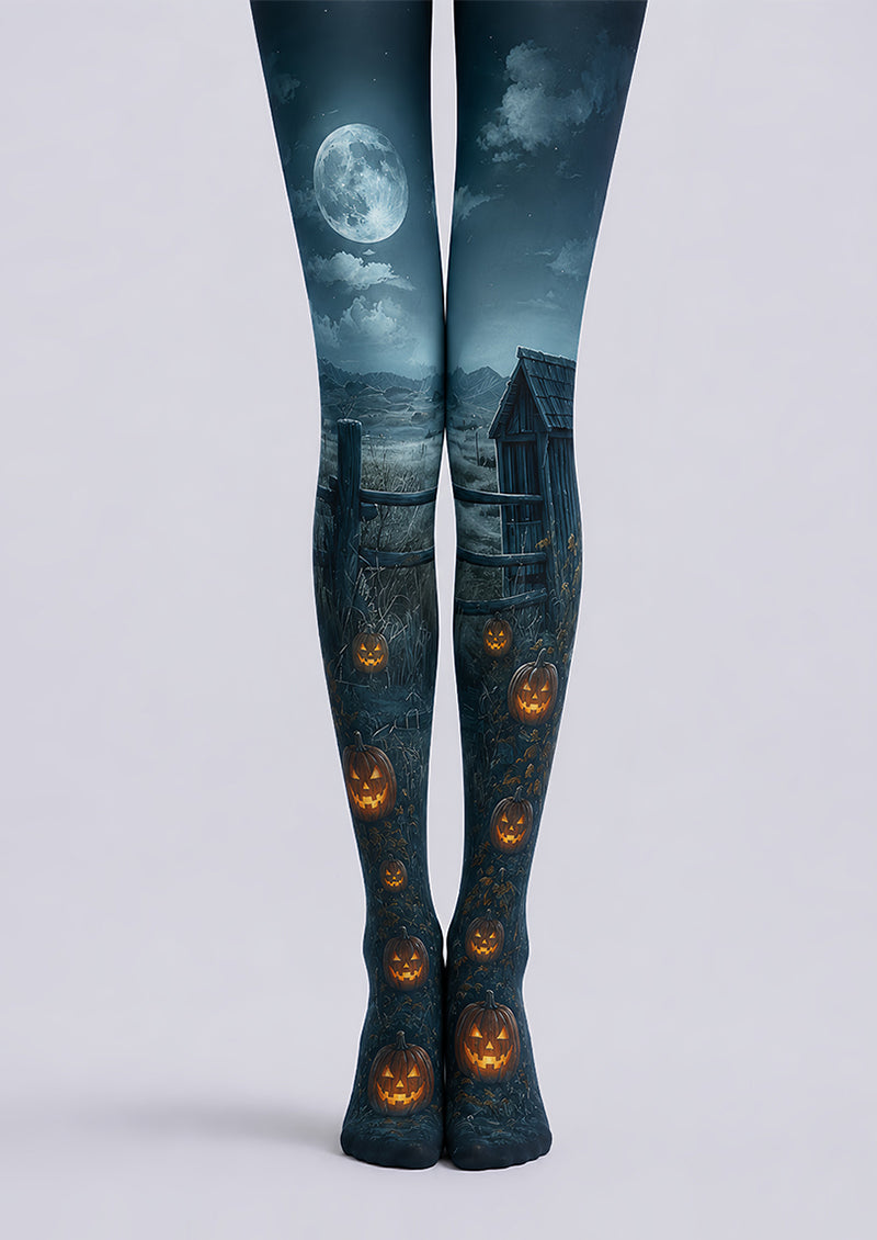 Halloween Moonlight Pumpkin Tights Gothic Night Pantyhose L67-11