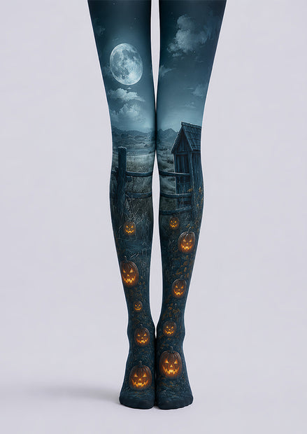 Halloween Moonlight Pumpkin Tights Gothic Night Pantyhose L67-11