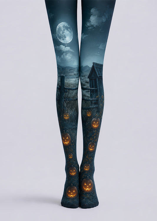 Halloween Moonlight Pumpkin Tights Gothic Night Pantyhose L67-11