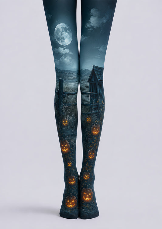 Halloween Moonlight Pumpkin Tights Gothic Night Pantyhose L67-11