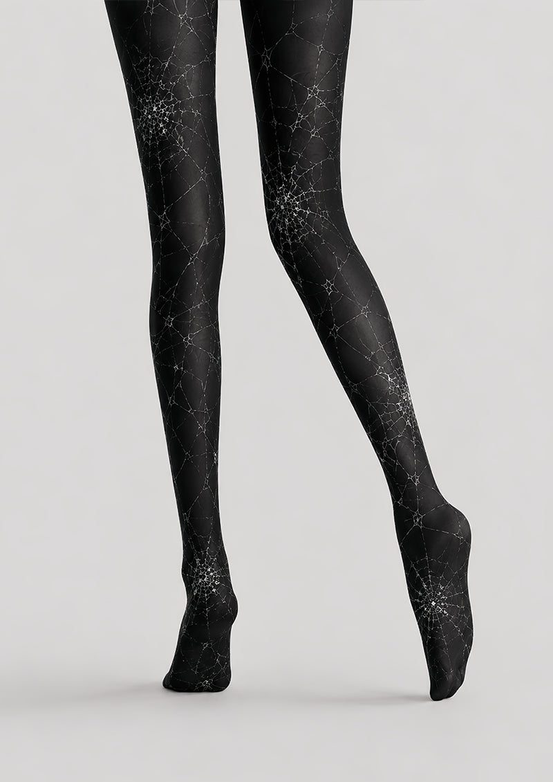 Black Spider Web Tights Gothic Costume Pantyhose L67-13