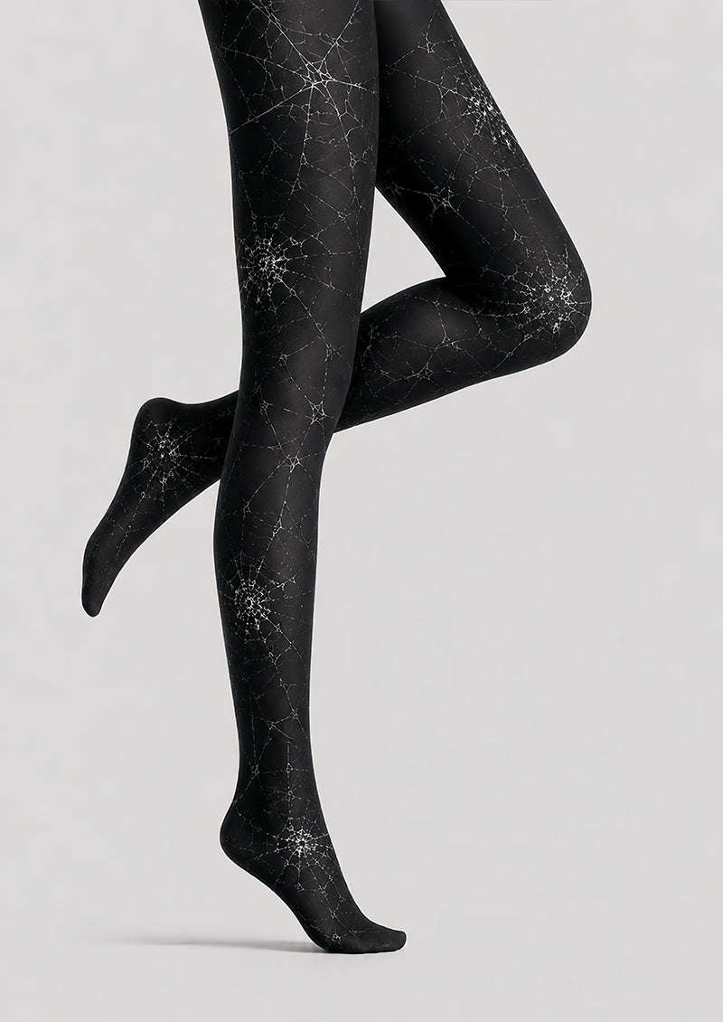 Black Spider Web Tights Gothic Costume Pantyhose L67-13