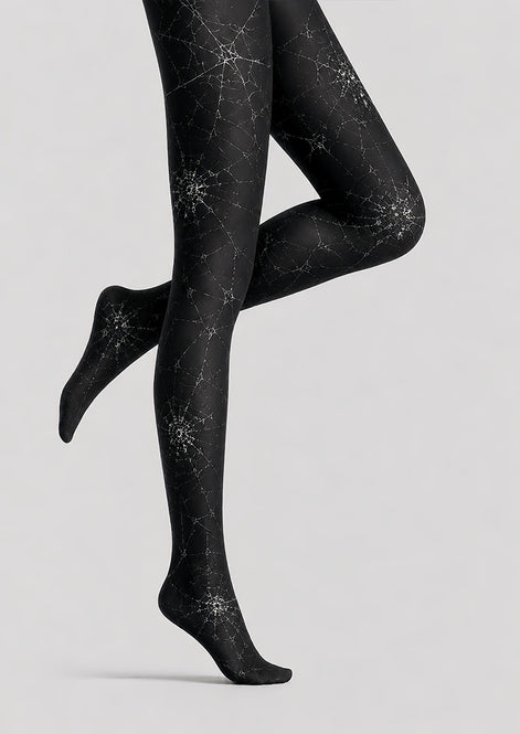 Black Spider Web Tights Gothic Costume Pantyhose L67-13