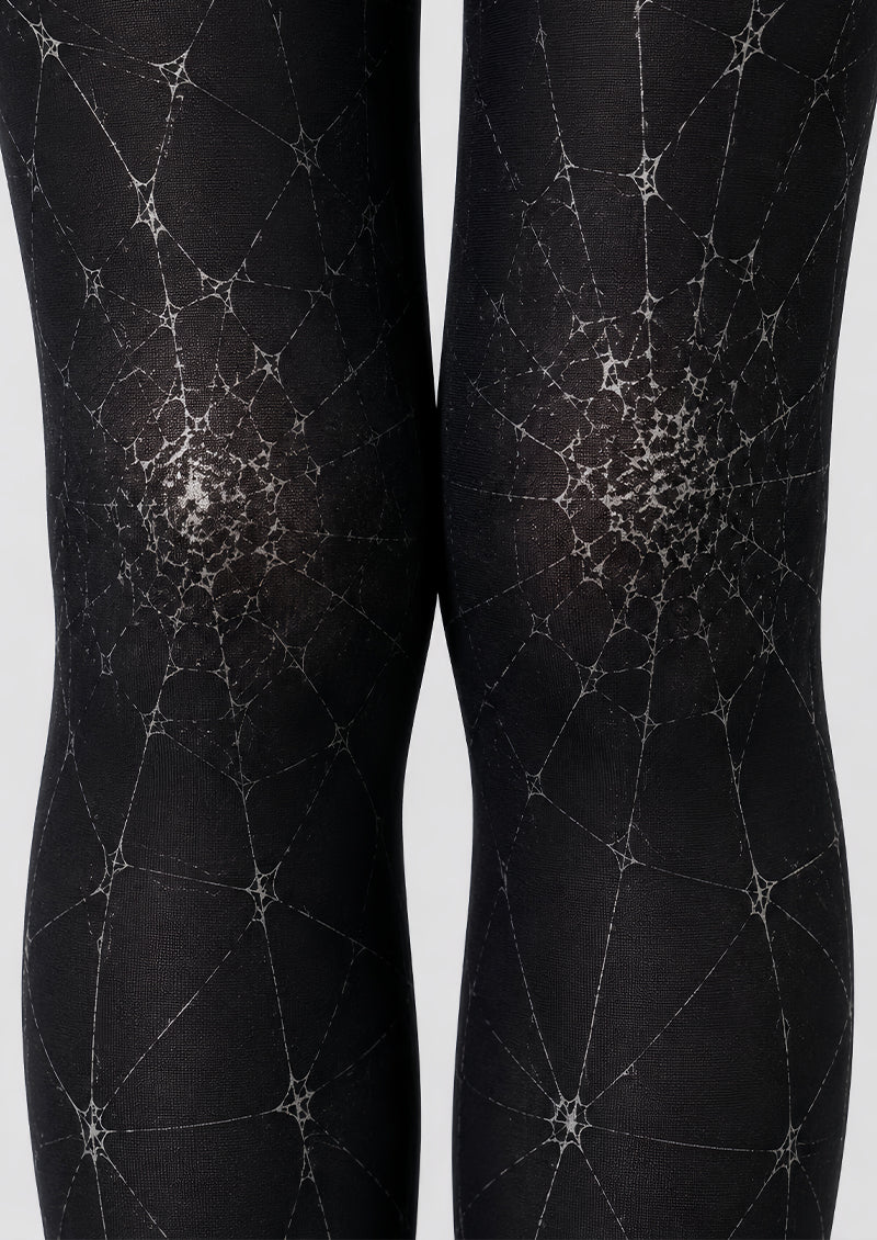 Black Spider Web Tights Gothic Costume Pantyhose L67-13