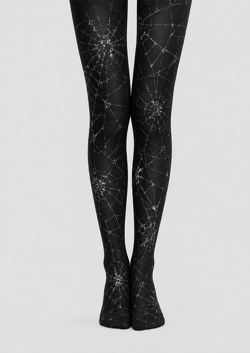 Black Spider Web Tights Halloween Gothic Costume Pantyhose L67-13