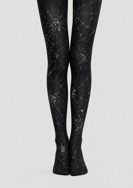 Black Spider Web Tights Halloween Gothic Costume Pantyhose L67-13