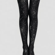 Black Spider Web Tights Gothic Costume Pantyhose L67-13