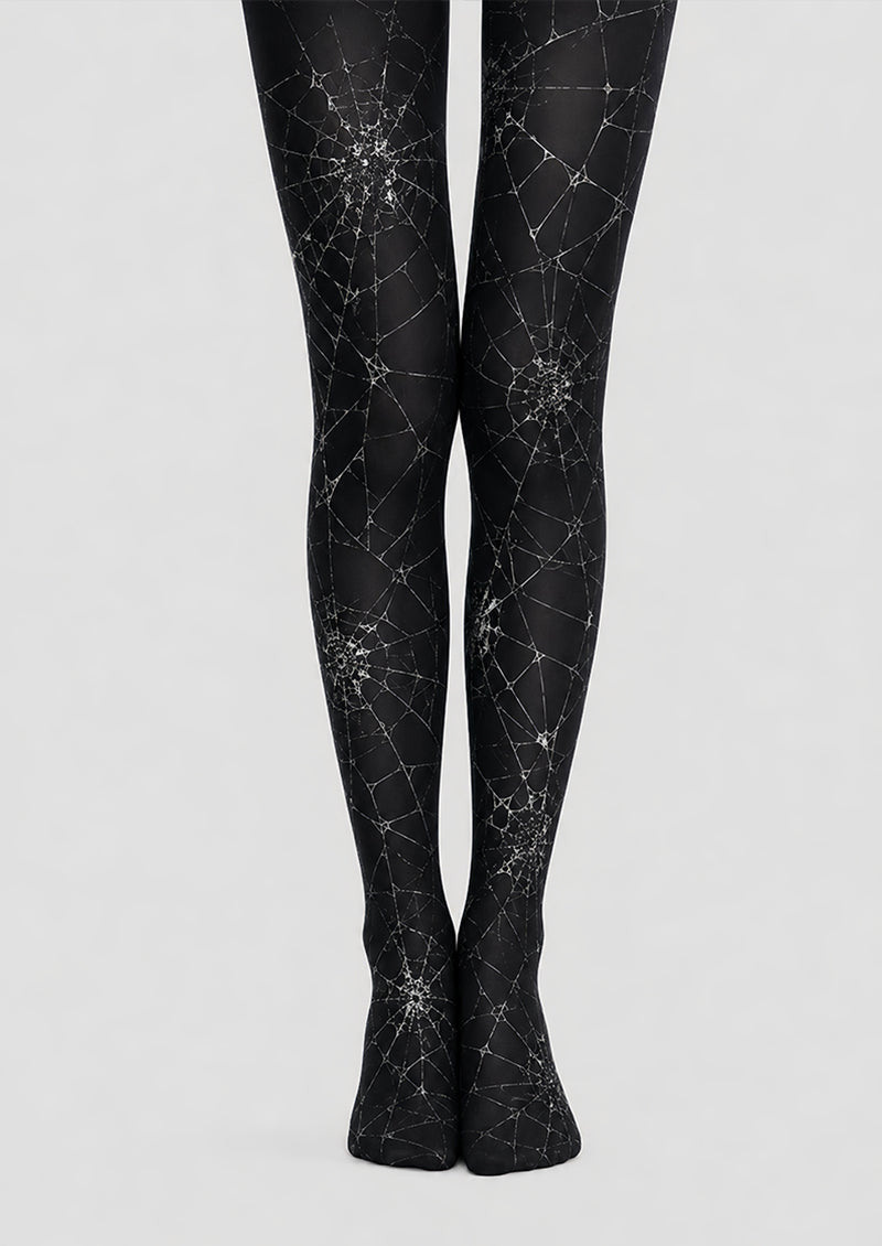 Black Spider Web Tights Gothic Costume Pantyhose L67-13