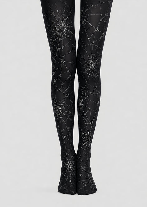Black Spider Web Tights Gothic Costume Pantyhose L67-13