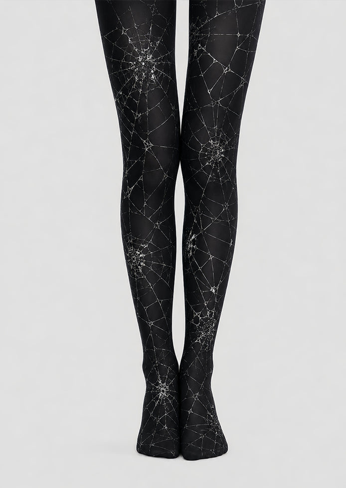 Black Spider Web Tights Gothic Costume Pantyhose L67-13
