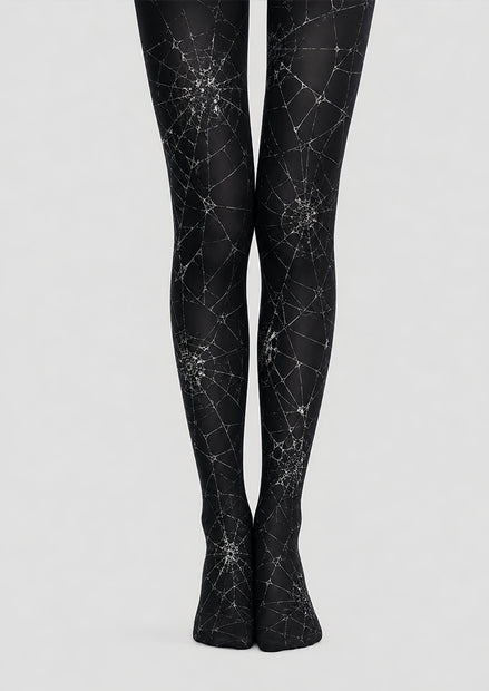 Black Spider Web Tights Gothic Costume Pantyhose L67-13