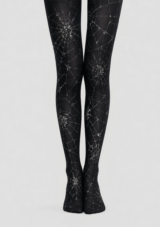 Black Spider Web Tights Gothic Costume Pantyhose L67-13