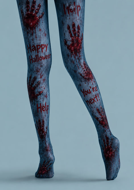 Bloody Handprint Pantyhose Halloween Costume Party Tights L67-14