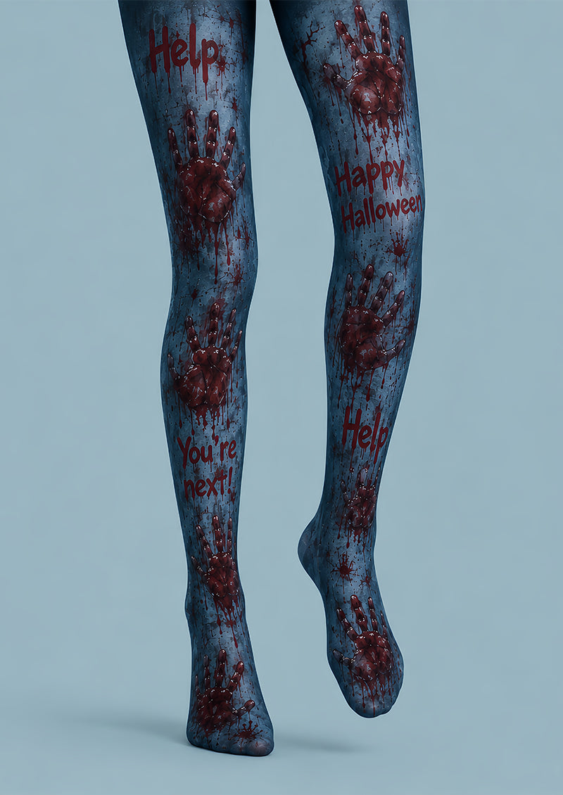 Bloody Handprint Pantyhose Halloween Costume Party Tights L67-14