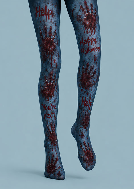 Bloody Handprint Pantyhose Halloween Costume Party Tights L67-14