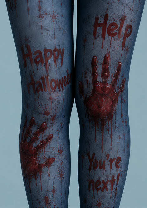 Bloody Handprint Pantyhose Halloween Costume Party Tights L67-14