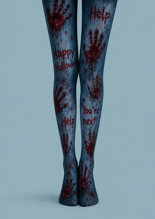Bloody Handprint Pantyhose Halloween Costume Party Tights L67-14