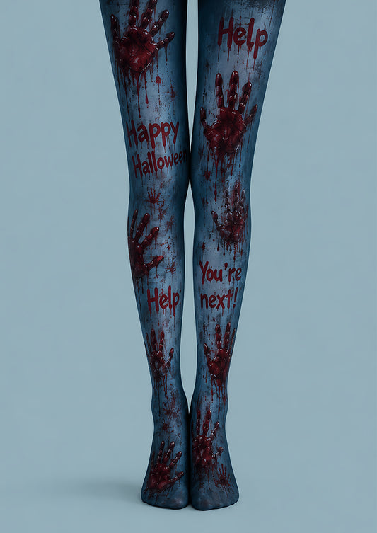Bloody Handprint Pantyhose Halloween Costume Party Tights L67-14