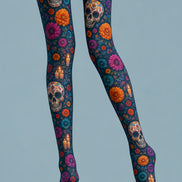 Colorful Skull Tights Halloween Costume Pantyhose L67-17