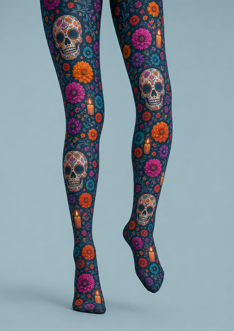 Colorful Skull Tights Halloween Costume Pantyhose L67-17