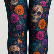 Colorful Skull Tights Halloween Costume Pantyhose L67-17