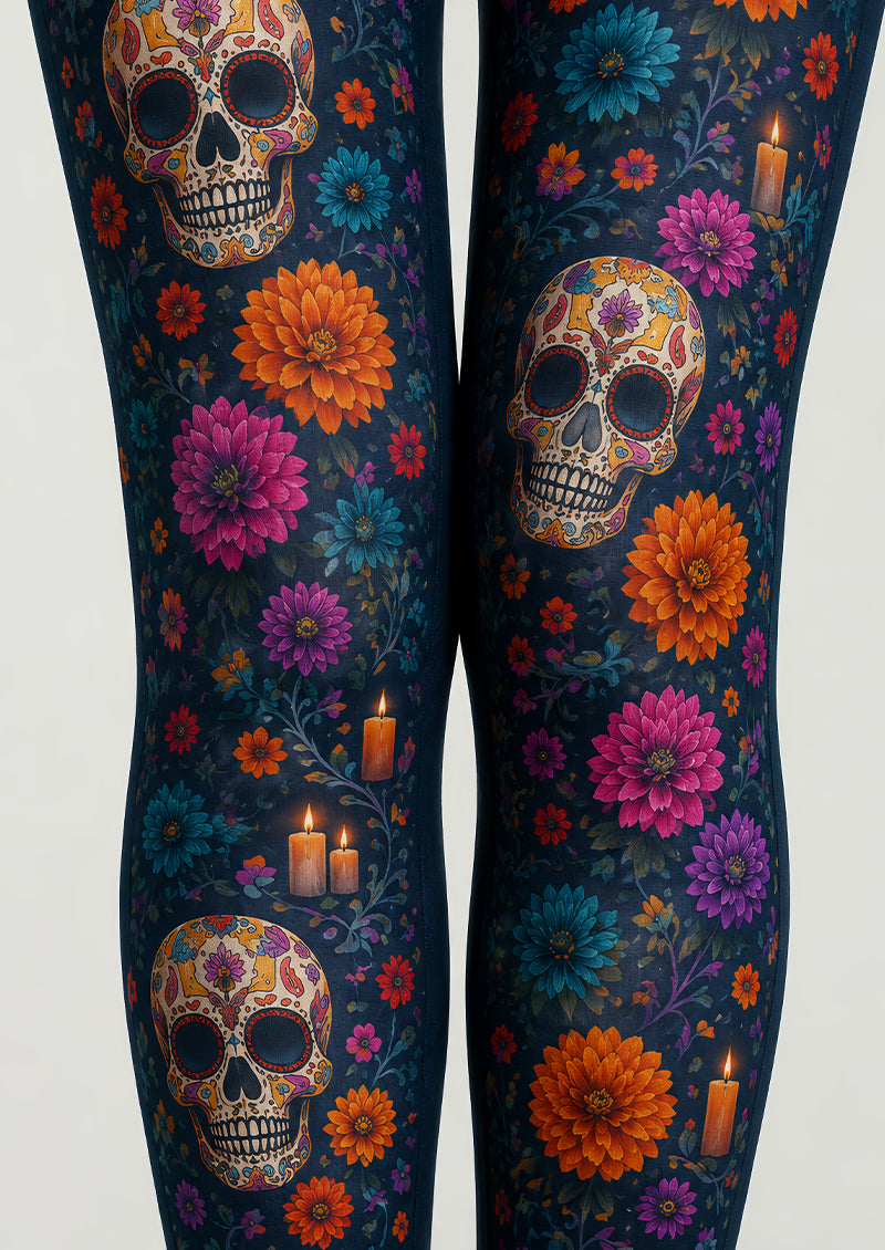 Colorful Skull Tights Halloween Costume Pantyhose L67-17