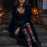 Colorful Skull Tights Halloween Costume Pantyhose L67-17