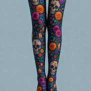 Colorful Skull Tights Halloween Costume Pantyhose L67-17