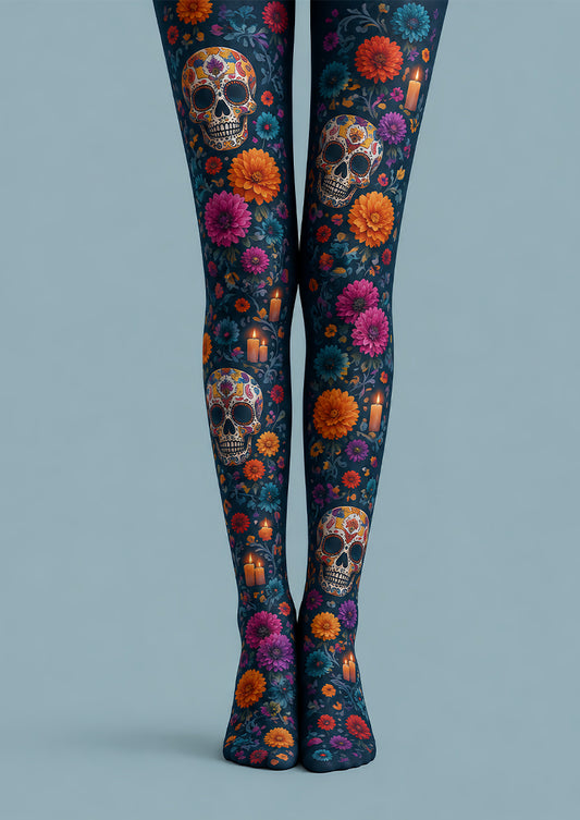 Colorful Skull Tights Halloween Costume Pantyhose L67-17