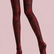 Red Gothic Bat Halloween Party Tights L67-18