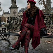 Red Gothic Bat Halloween Party Tights L67-18