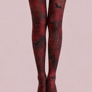 Red Gothic Bat Halloween Party Tights L67-18