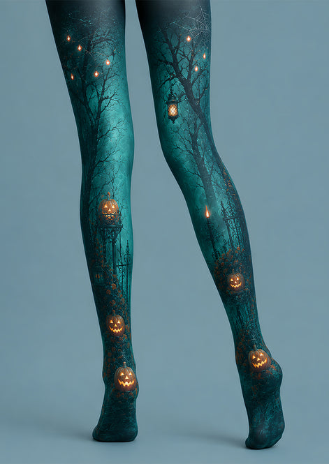 Halloween Pumpkin Haunted Garden Tights L67-21