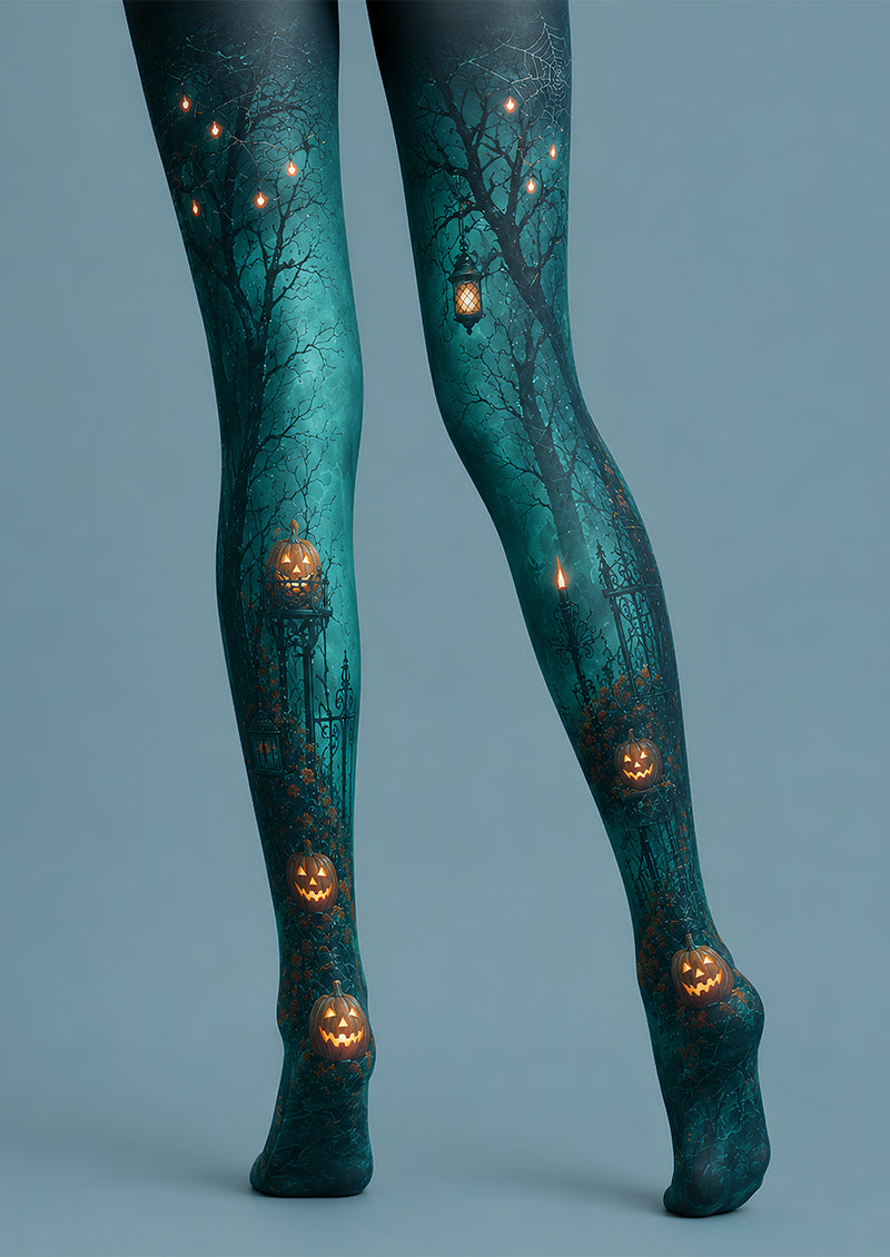 Halloween Pumpkin Tights Gothic Haunted Garden Pantyhose L67-21