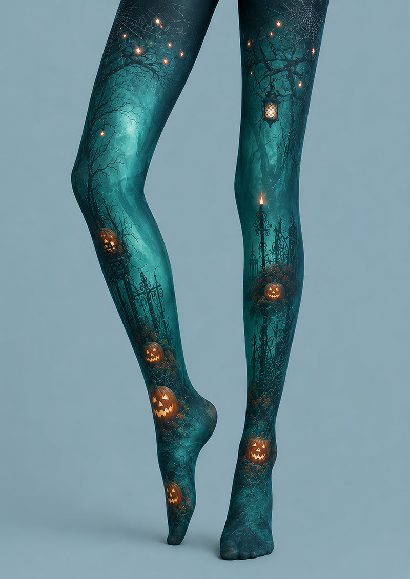 Halloween Pumpkin Tights Gothic Haunted Garden Pantyhose L67-21