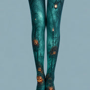 Halloween Pumpkin Haunted Garden Tights L67-21