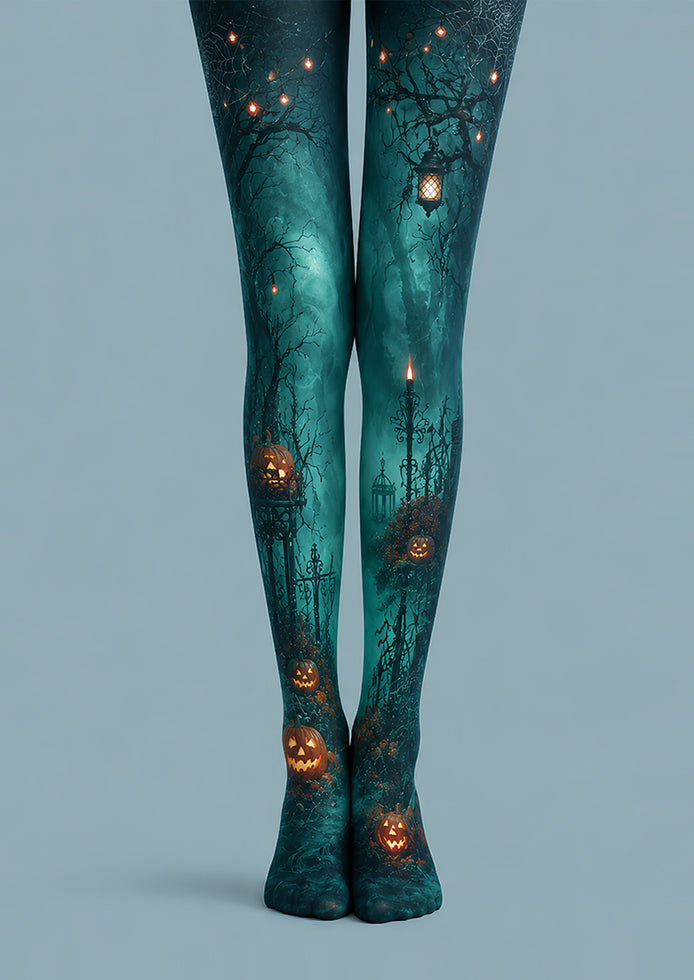Halloween Pumpkin Haunted Garden Tights L67-21