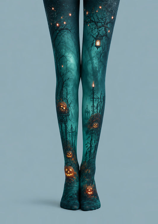 Halloween Pumpkin Tights Gothic Haunted Garden Pantyhose L67-21