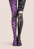 Gothic Tights Purple Skull Rose Pattern Pantyhose L67-22
