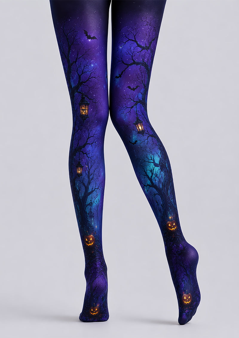 Halloween Gothic Forest Tights Pumpkin Bat Pantyhose L67-23