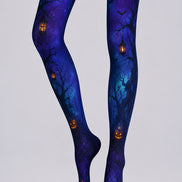 Halloween Gothic Forest Tights Pumpkin Bat Pantyhose L67-23