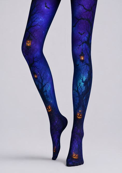 Halloween Gothic Forest Tights Pumpkin Bat Pantyhose L67-23