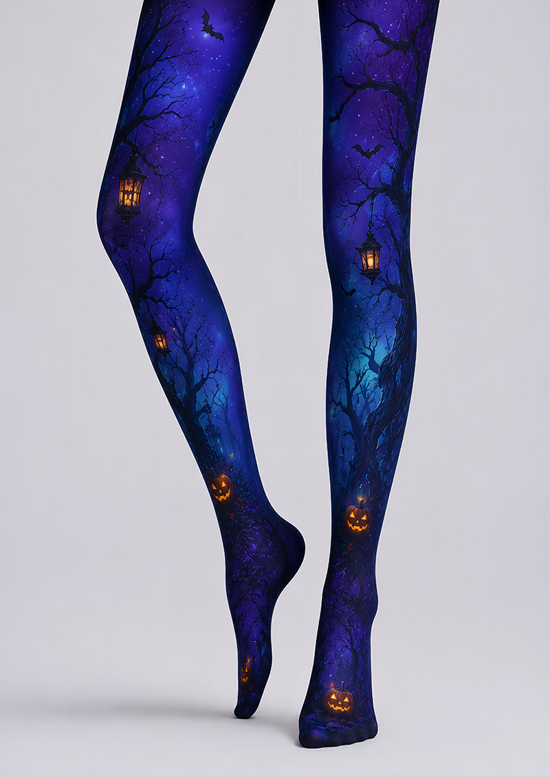 Halloween Gothic Forest Tights Pumpkin Bat Pantyhose L67-23