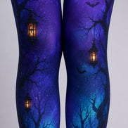 Halloween Gothic Forest Tights Pumpkin Bat Pantyhose L67-23